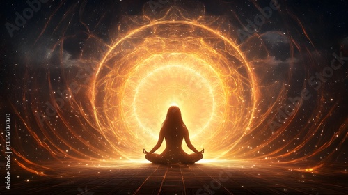 Goddess Kamakhya seated in her sacred temple, surrounded by swirling mystical energy and divine light