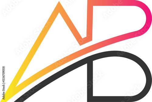 Simple AB letter Logo design