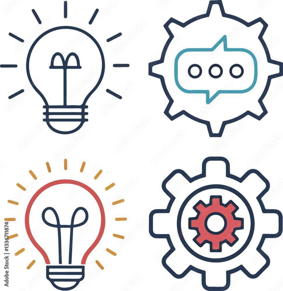 Idea Icon Set with Editable Stroke Creativity and Innovation Symbols Idea Icon Set with Editable Stroke Creativity and Innovation Symbols