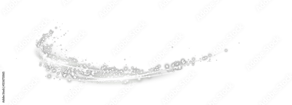 Obraz premium Mystical white speed stripes, glitter effect. Shine of cosmic rays. Neon lines of speed and fast wind. Glow effect, powerful energy. PNG. 