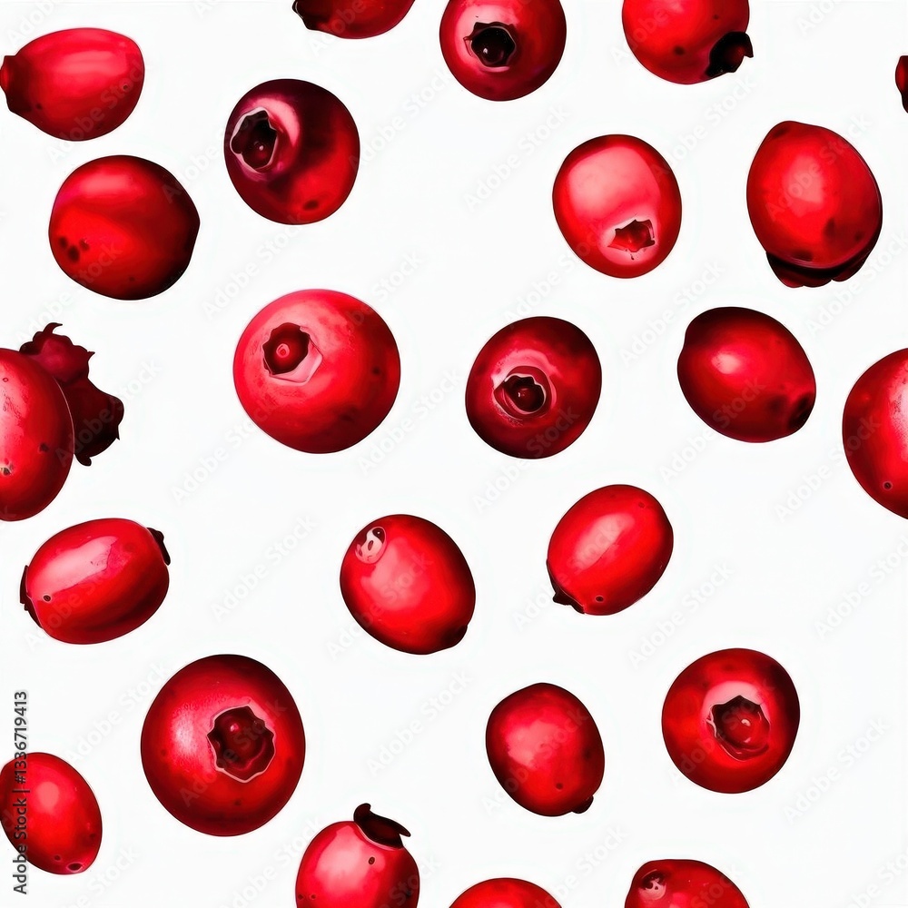 an AI Image Generator, Red Cranberry Pattern Isolated an AI Image Generator, Red Cranberry Pattern Isolated