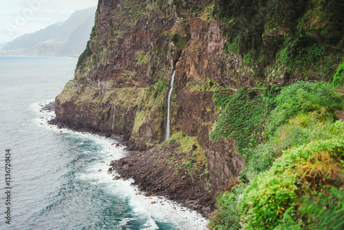 Mountain Cascade into the Ocean – Nature’s Flow, Madeira