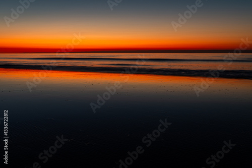 Red Sky Morning over Beach