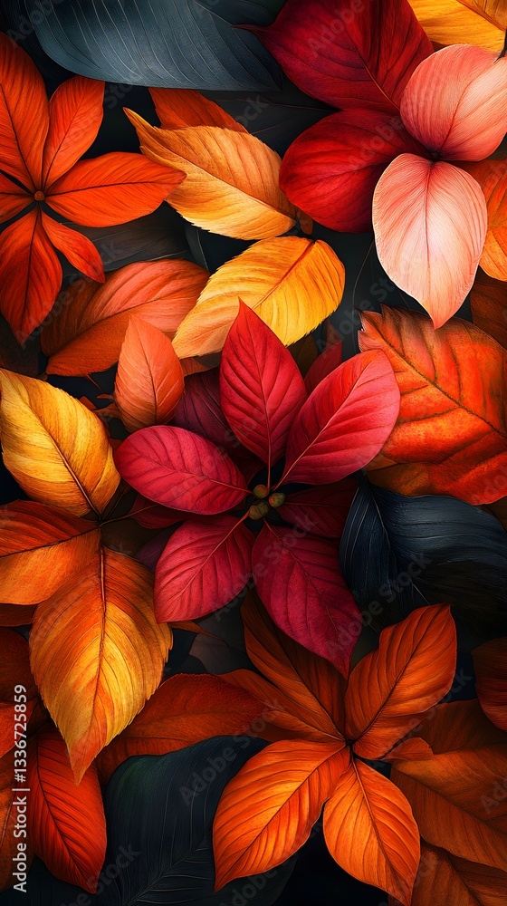 Autumn Leaves: A rich tapestry of autumnal leaves in vibrant hues of red, orange, and yellow, arranged in a captivating display of nature's seasonal artistry. Autumn Leaves: A rich tapestry of autumnal leaves in vibrant hues of red, orange, and yellow, arranged in a captivating display of nature's seasonal artistry.