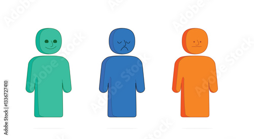 Emotions in Color: A vector set that embodies human emotions through minimalist linear shapes. From happiness to anger, these shapes will help you convey any mood in your design.