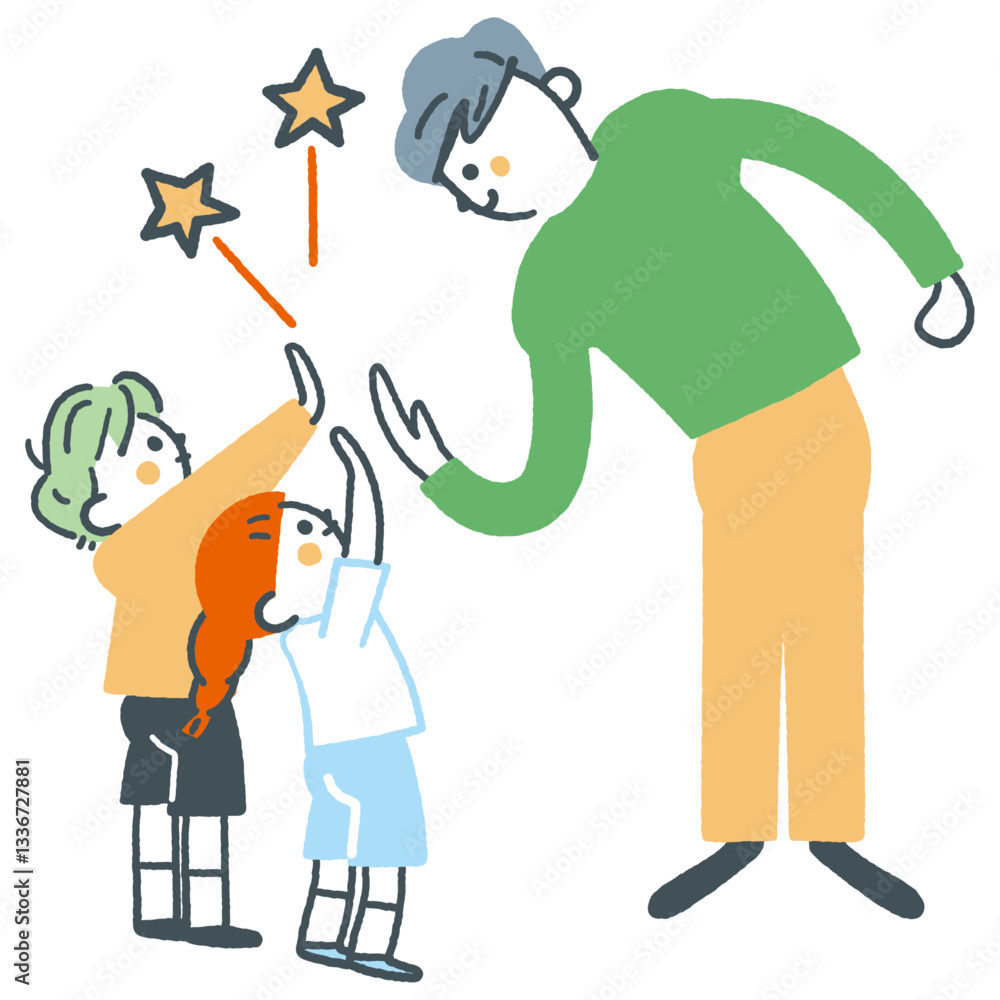 先生または男性とタッチする二人の子供 ストックイラスト素材
先生または男性とタッチする二人の子供 ストックイラスト素材