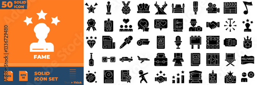 Fame Solid Editable Icons set