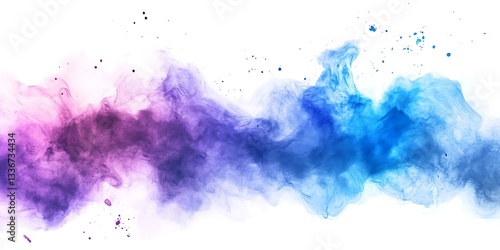 Colorful smoke swirls on white