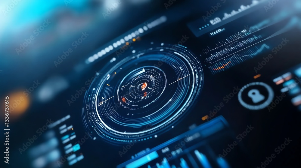 Futuristic blue and silver gradient with abstract finance and data symbols, modern business background Futuristic blue and silver gradient with abstract finance and data symbols, modern business background