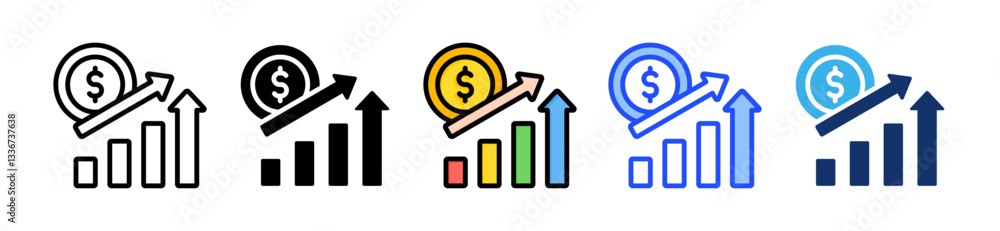 Growth Icon Set With Multiple Style Collection Growth Icon Set With Multiple Style Collection
