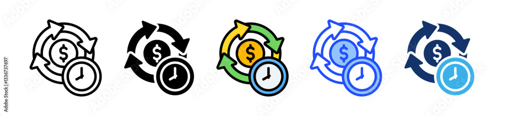 Efficiency Icon Set With Multiple Style Collection Efficiency Icon Set With Multiple Style Collection