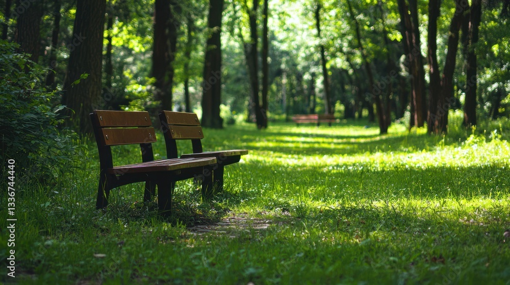 Serene Forest Bench: A Peaceful Escape in Nature's Embrace Serene Forest Bench: A Peaceful Escape in Nature's Embrace