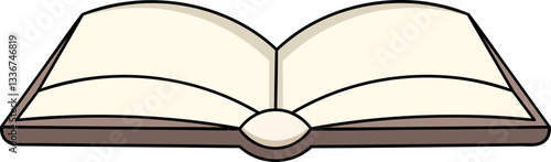 Open Book Mascot with Simple Cartoon Style and Soft Colors