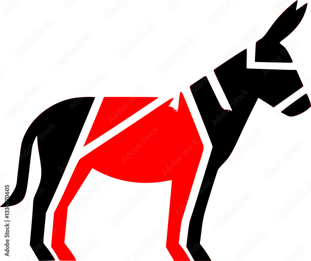 Obraz premium Minimalist donkey logo