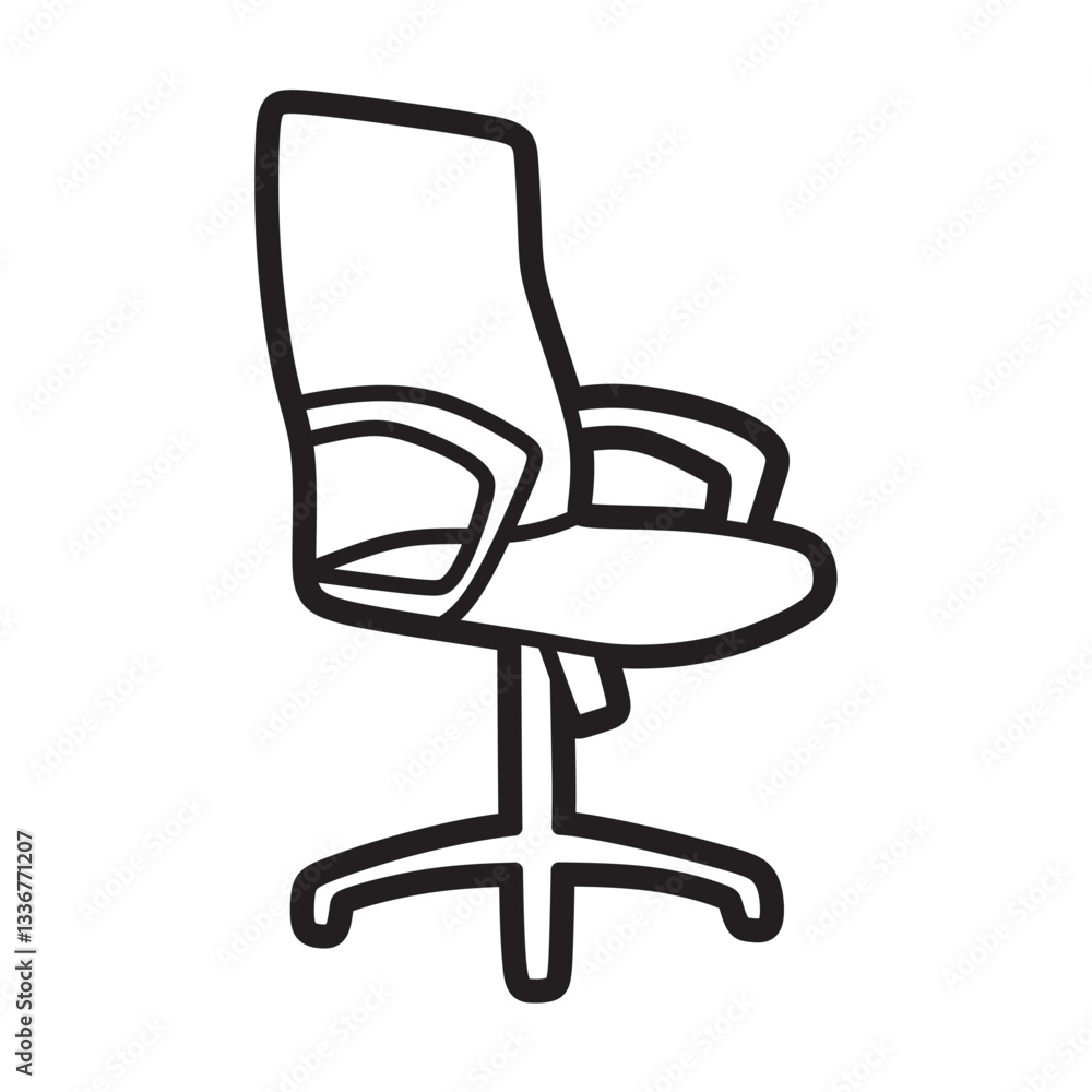 common office chair, black and white line art vector common office chair, black and white line art vector