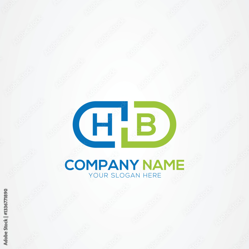 Obraz premium Minimal Monogram Letter HB Medicine Logo Elements