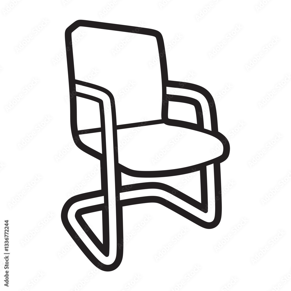 simple office chair, black and white vector simple office chair, black and white vector
