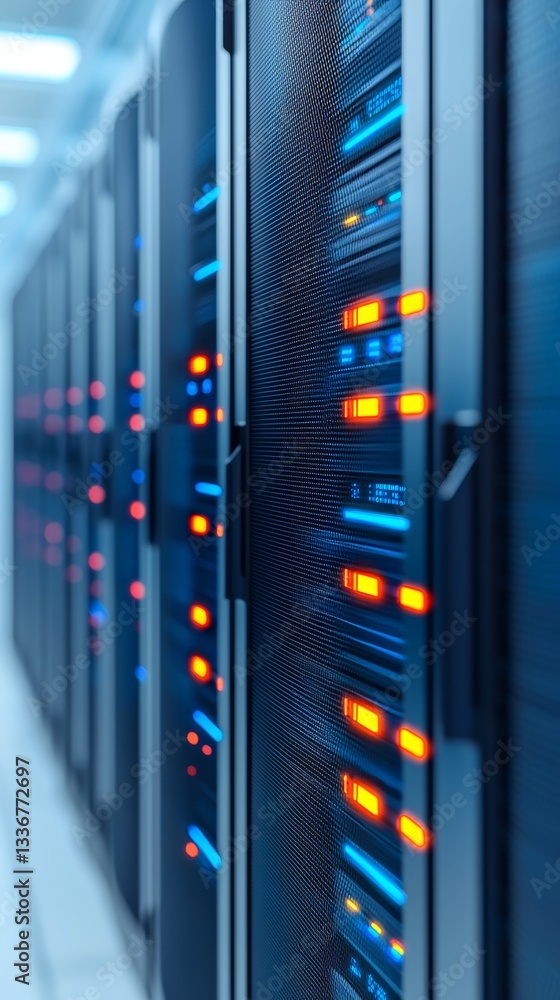 Data Center Server Room Operations Modern Facility Technology Infrastructure High-Tech Environment Close-Up View Digital Innovation Data Center Server Room Operations Modern Facility Technology Infrastructure High-Tech Environment Close-Up View Digital Innovation