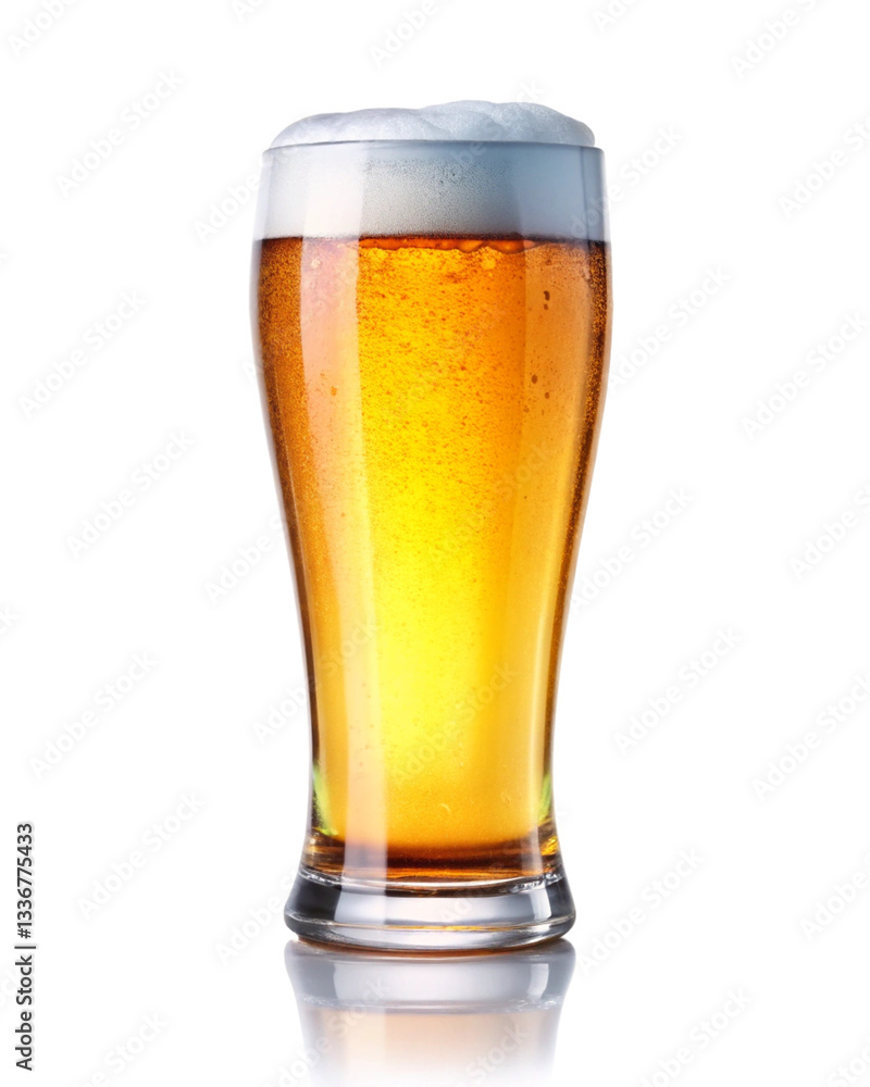 glass of lager beer isolated on transparent background glass of lager beer isolated on transparent background