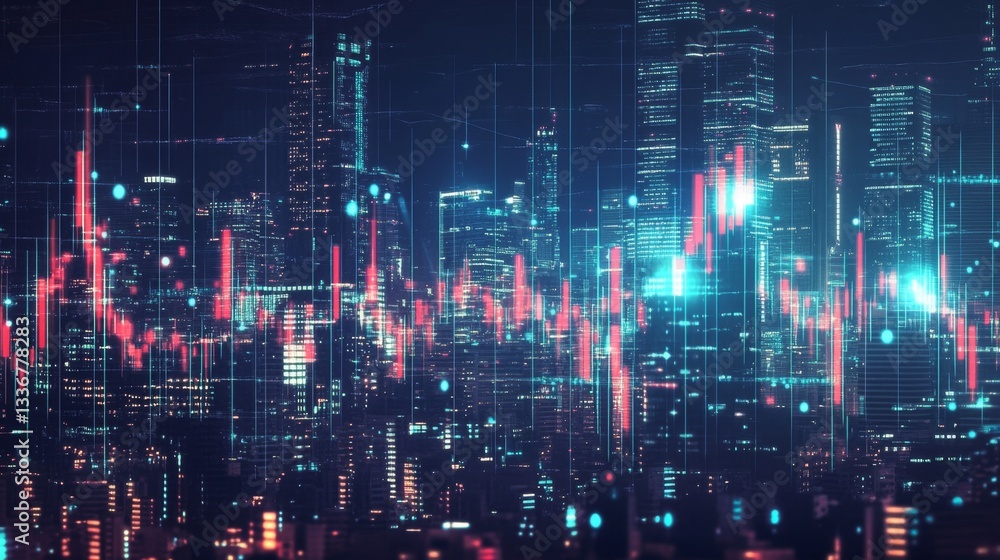 Illuminated forex trading patterns online markets abstract candlestick chart digital space high-resolution concept Illuminated forex trading patterns online markets abstract candlestick chart digital space high-resolution concept
