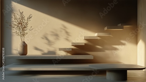 Contemporary Interior Design With Minimalist Decor Showcasing Elegant Lines a...