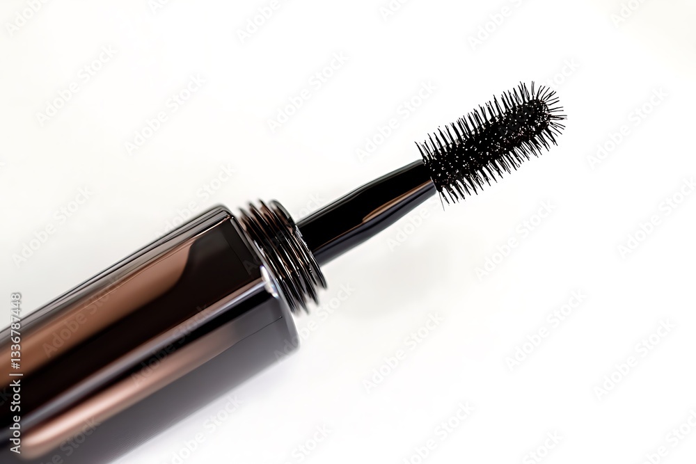 Brow Gel Bottle with Brush Applicator Isolated on White Background Brow Gel Bottle with Brush Applicator Isolated on White Background