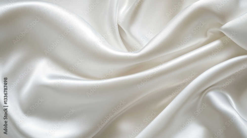 Obraz premium Elegant smooth white silk fabric with soft, flowing texture and luxurious sheen