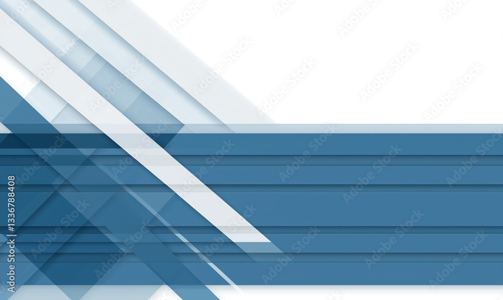 Obraz premium Abstract composition of intersecting blue and white geometric shapes creating a dynamic and modern visual texture on a white background