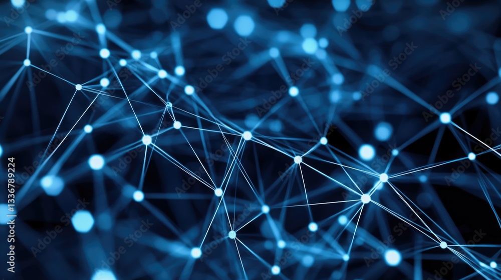 Abstract digital network with interconnected nodes representing global data flow. Abstract digital network with interconnected nodes representing global data flow.