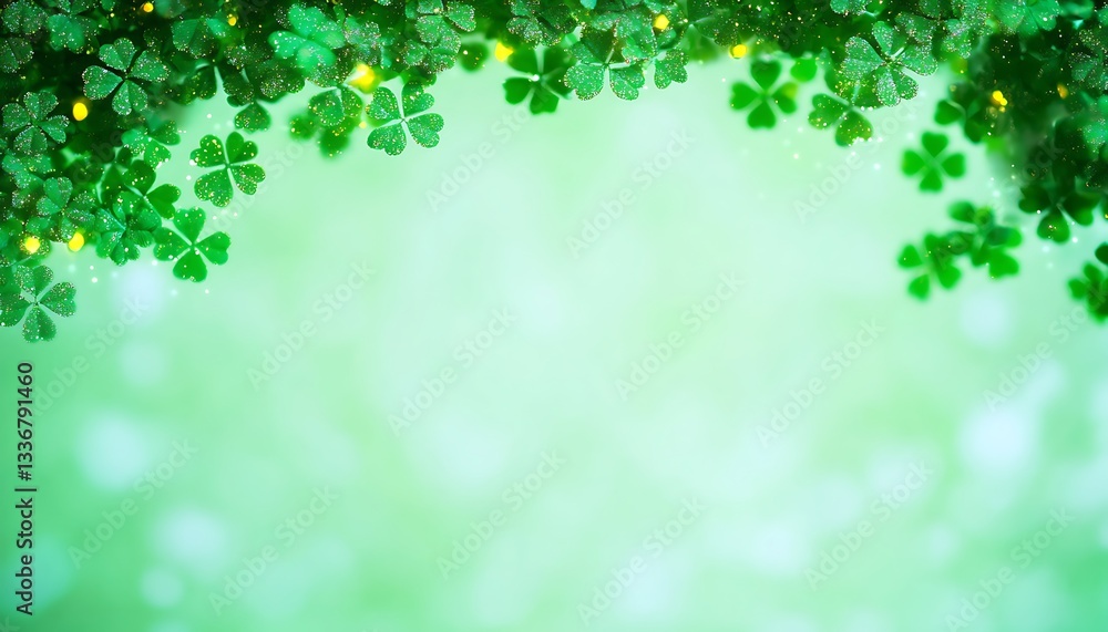 Shamrock Border for Green Spring Background. Shamrock Border for Green Spring Background.