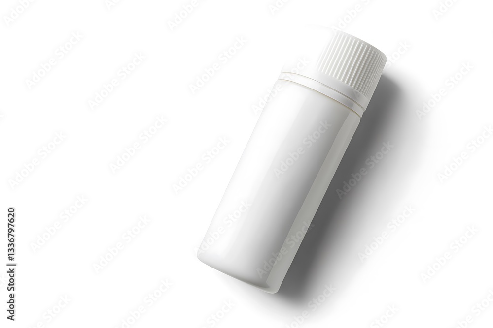 Isolated Roll-On Deodorant with Label Visible on White Background Isolated Roll-On Deodorant with Label Visible on White Background