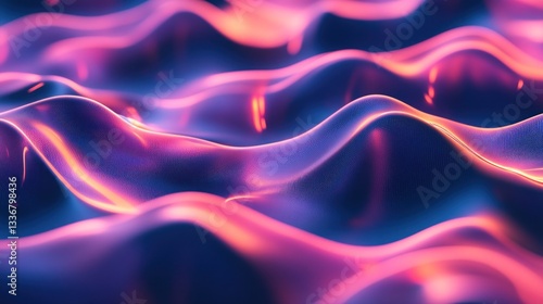 Wallpaper Mural Abstract Neon Waves: A Digital Masterpiece of Pink and Purple Hues Torontodigital.ca