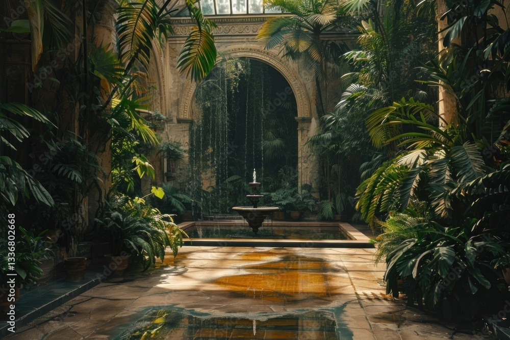 Fototapeta premium Jungle architecture building outdoors.