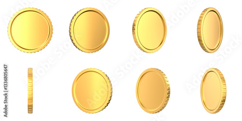 Set coin on white backgroun...