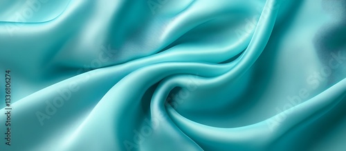 Obraz na płótnie Teal silk fabric texture, soft folds w salonie