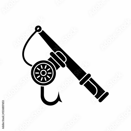 creative details Fishing Rod Icon vector illustration 