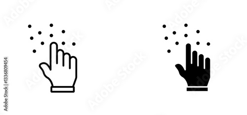 Braille icons set for apps and web ui designs. simple isolated graphics.