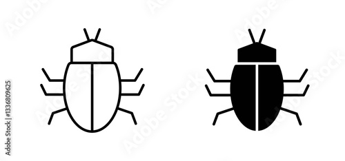 Bugs icons set for apps and web ui designs. simple isolated graphics.