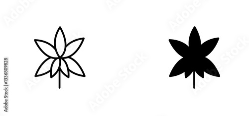 Cannabis icons set for apps and web ui designs. simple isolated graphics.