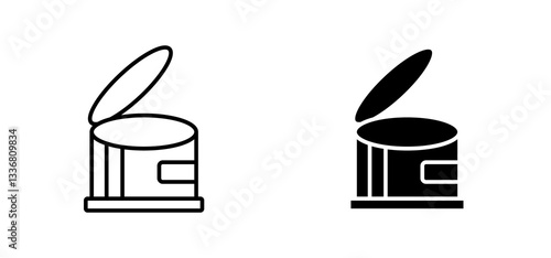 Canned food icons set for apps and web ui designs. simple isolated graphics.