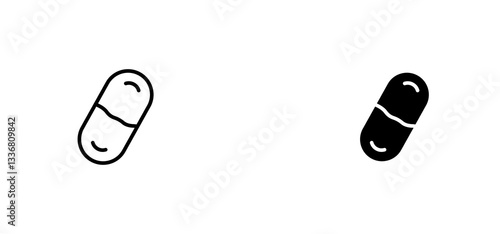 Capsules icons set for apps and web ui designs. simple isolated graphics.
