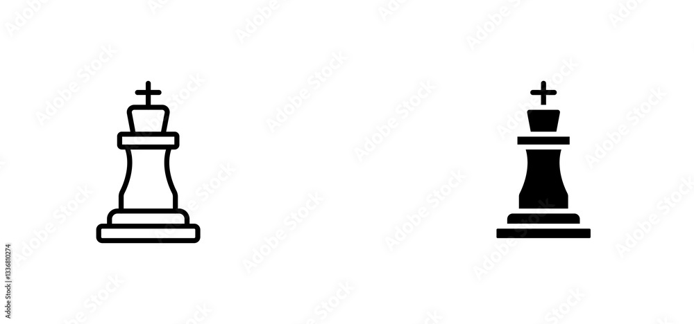 Chess king icons set for apps and web ui designs. simple isolated graphics. Chess king icons set for apps and web ui designs. simple isolated graphics.