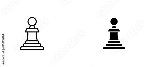 Chess pawn icons set for apps and web ui designs. simple isolated graphics.