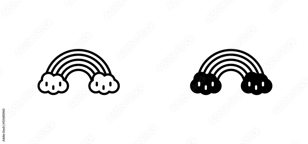 Cloud rainbow icons set for apps and web ui designs. simple isolated graphics. Cloud rainbow icons set for apps and web ui designs. simple isolated graphics.