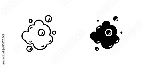 Foam icons set for apps and web ui designs. simple isolated graphics.