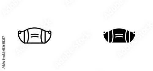 Mask face icons set for apps and web ui designs. simple isolated graphics.