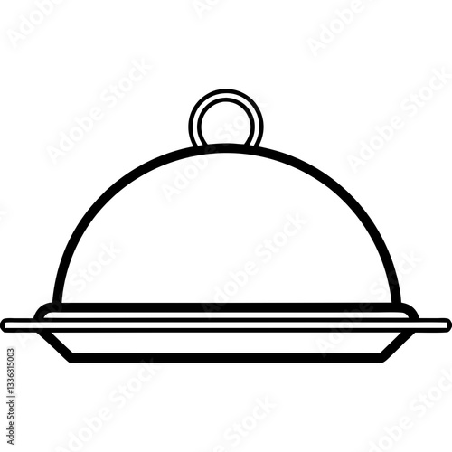 Serving Tray Outline Vector Collection