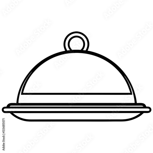 Serving Tray Outline Vector Collection