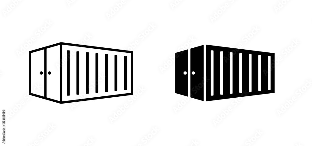 Shipping Container icons set for apps and web ui designs. simple isolated graphics. Shipping Container icons set for apps and web ui designs. simple isolated graphics.