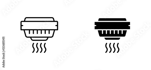 Sensor smoke icons set for apps and web ui designs. simple isolated graphics.